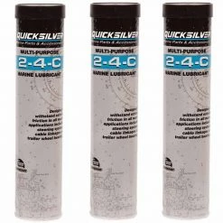 QUICKSILVER Multi-Purpose 2-4-C Marine Lubricant for Grease Gun, 3 oz. Cartridge, 3-pack