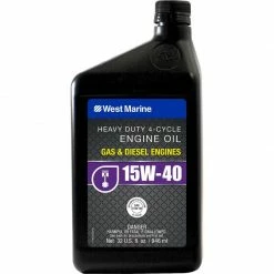 WEST MARINE Premium SAE 15W-40 4-Cycle Heavy Duty Engine Oil, Quart