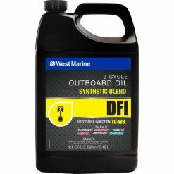 WEST MARINE DFI Direct Fuel Injection Synthetic Blend TC-W3 Outboard Oil, 2.5 Gallons