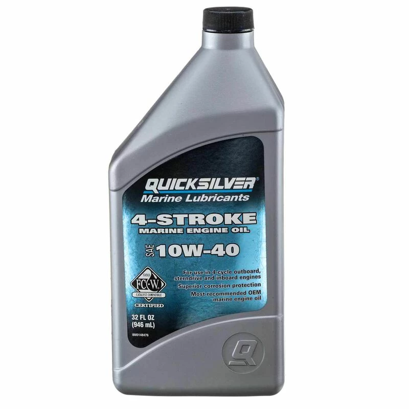QUICKSILVER 10W40 Mineral Base 4-Stroke Marine Engine Oil, Quart 1 QUICKSILVER 10W40 Mineral Base 4-Stroke Marine Engine Oil, Quart