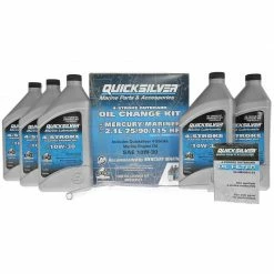 QUICKSILVER 8M0107511 10W30 4-Stroke Outboard Oil Change Kit for 70/90/115 HP (2.1L) Mercury Engines